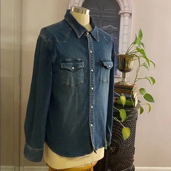 Vintage Red Squad dark  blue denim
Shirt men’s size L - Picture 3 of 9